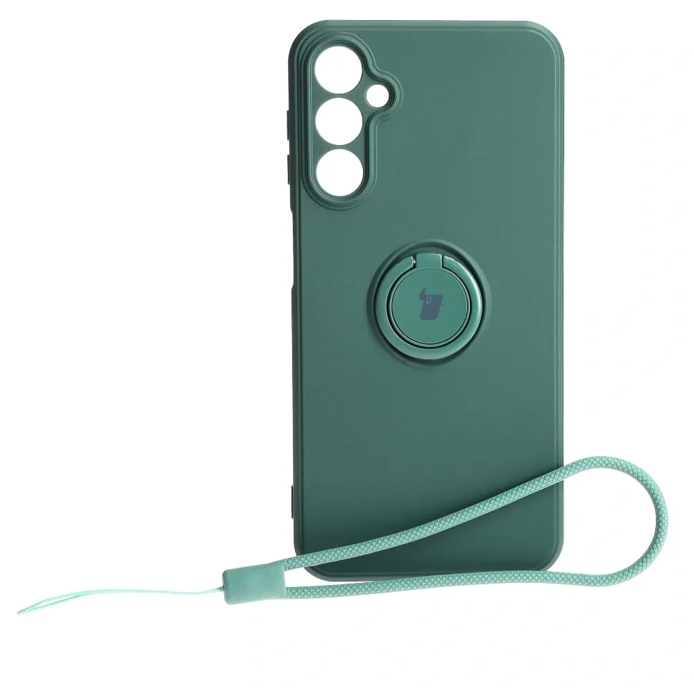 Kryt Bizon Case Silicone Ring Sq Samsung Galaxy A24 dark green