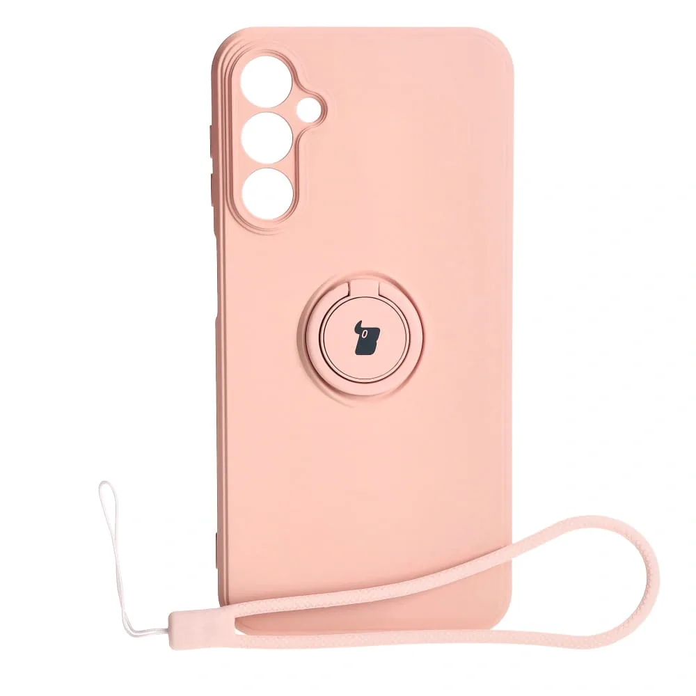 Kryt Bizon Case Silicone Ring Sq Samsung Galaxy A24 light pink