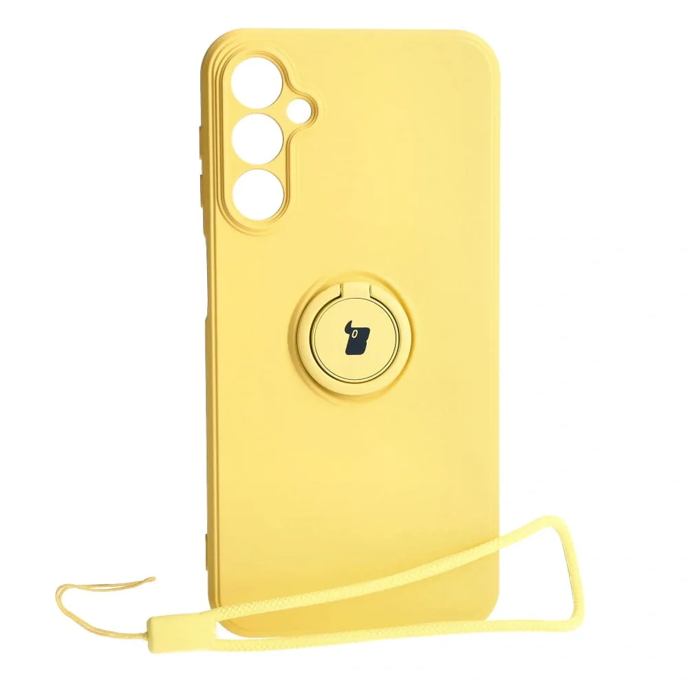 Kryt Bizon Case Silicone Ring Sq Samsung Galaxy A24 yellow