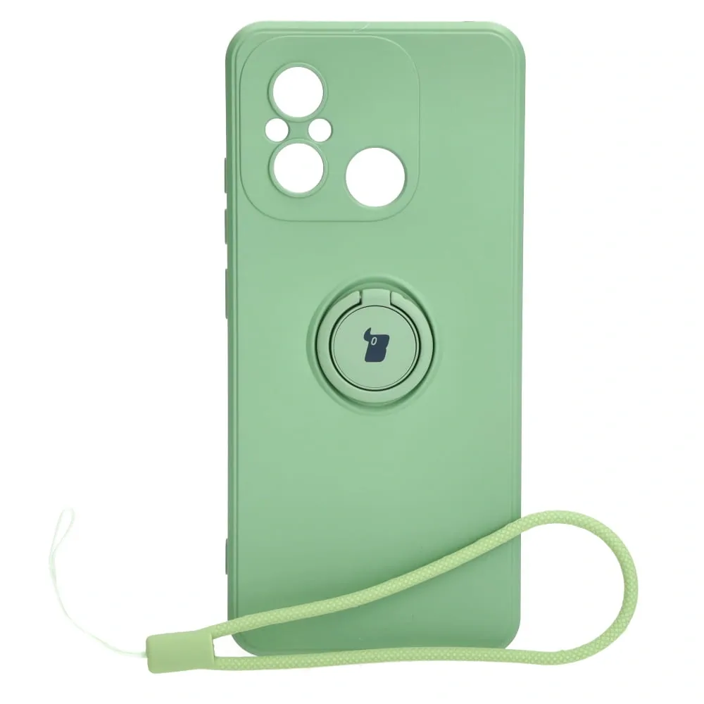 Kryt Bizon Case Silicone Ring Sq Xiaomi Redmi 12C light green