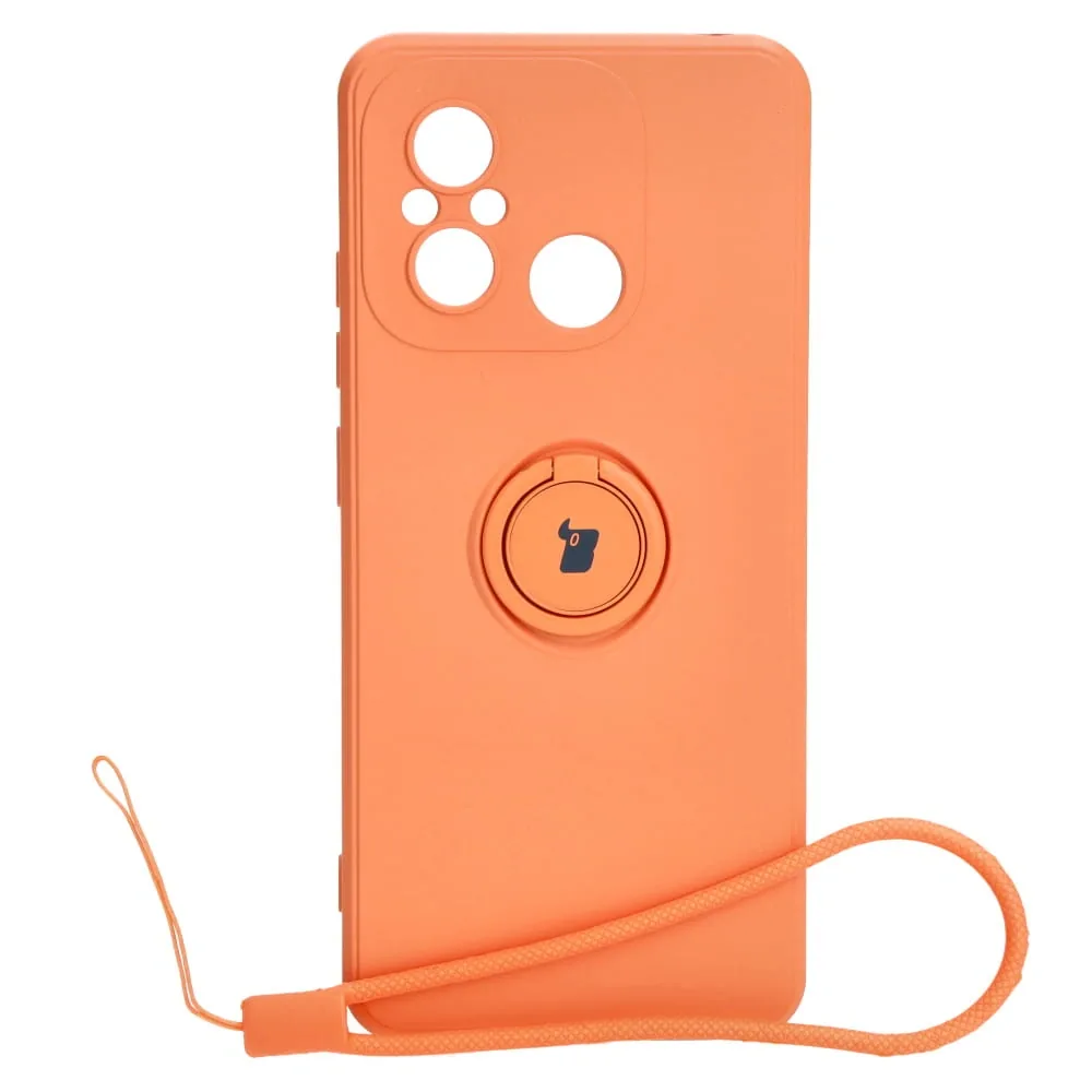 Kryt Bizon Case Silicone Ring Sq Xiaomi Redmi 12C orange