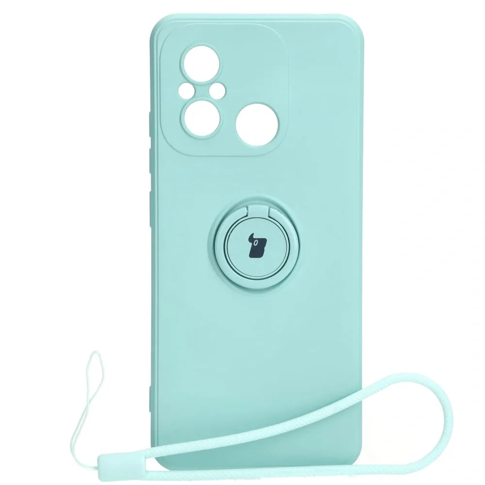 Kryt Bizon Case Silicone Ring Sq Xiaomi Redmi 12C turquoise