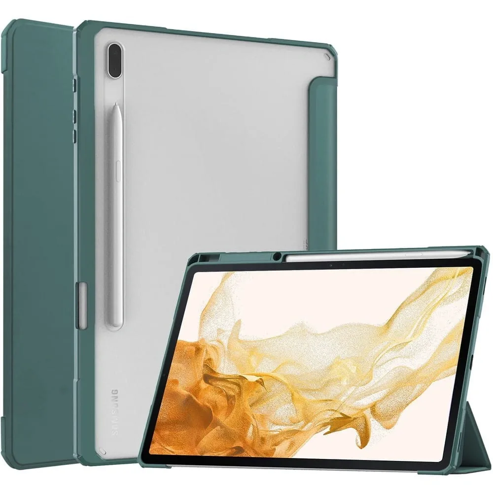 Kryt Bizon Case Tab Clear Matt Samsung Galaxy Tab S8 Plus / S7 Plus / S7 FE dark green