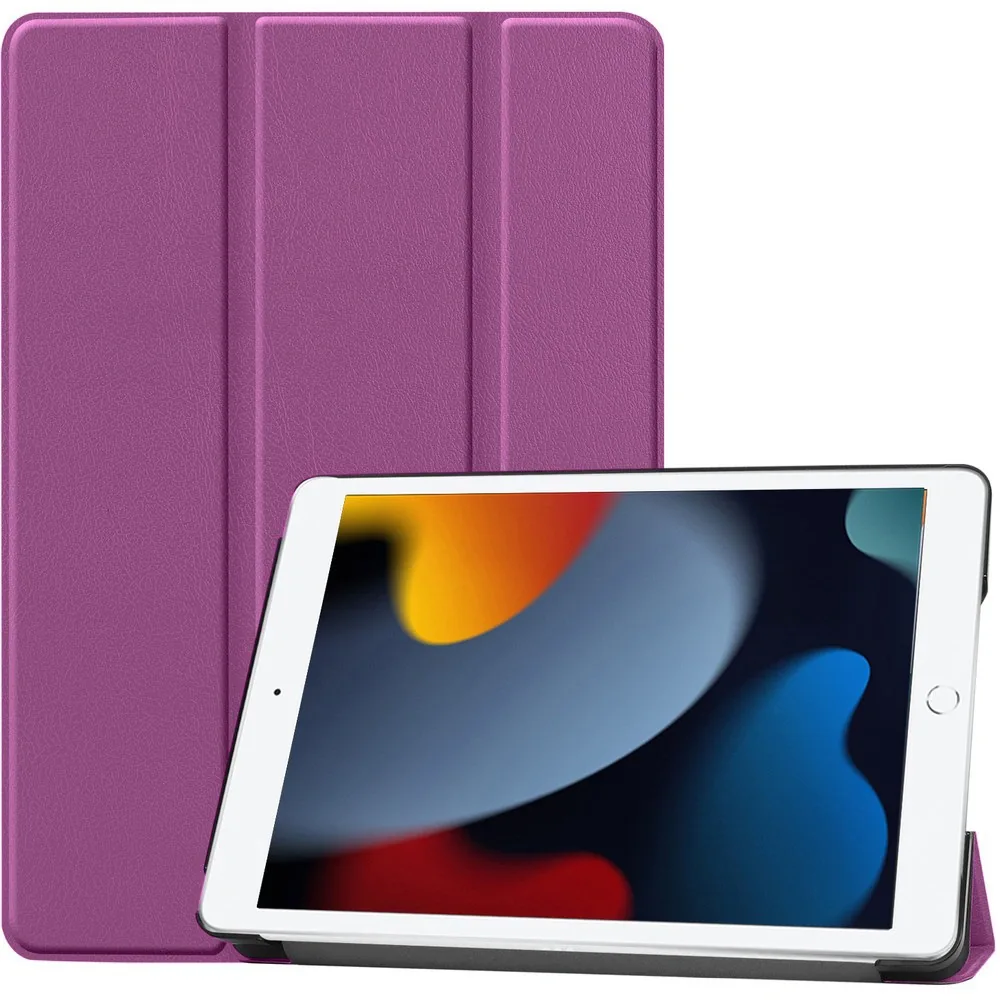 Kryt Bizon Case Tab Croc Apple iPad 9/8/7 10.2 2021/2020/2019 dark purple