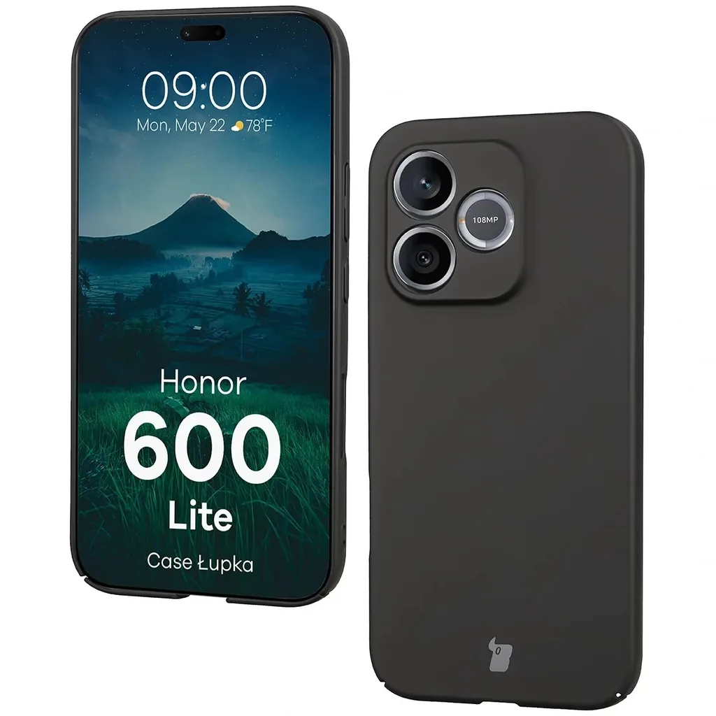 Kryt Bizon Case Łupka Honor 600 Lite 5G, black