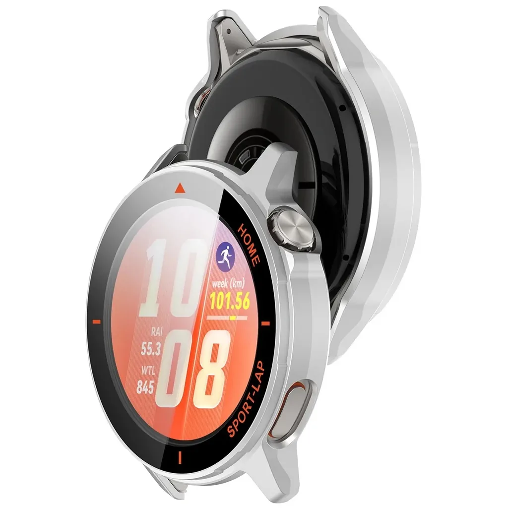 Kryt Bizon Case Watch Adamo Huawei Watch GT Runner 2, satin silver-orange