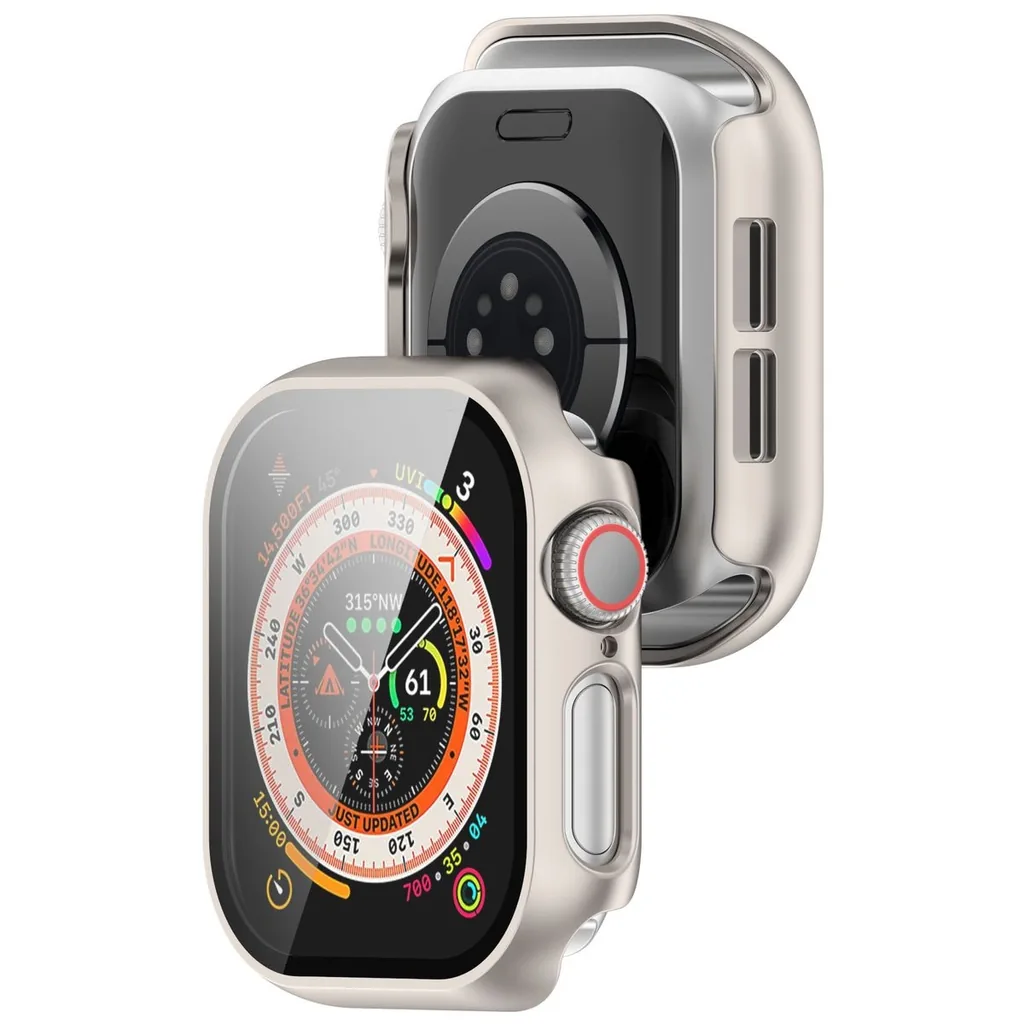 Bizon Case+Glass Watch Apple Watch 10 / 11 46mm champagne