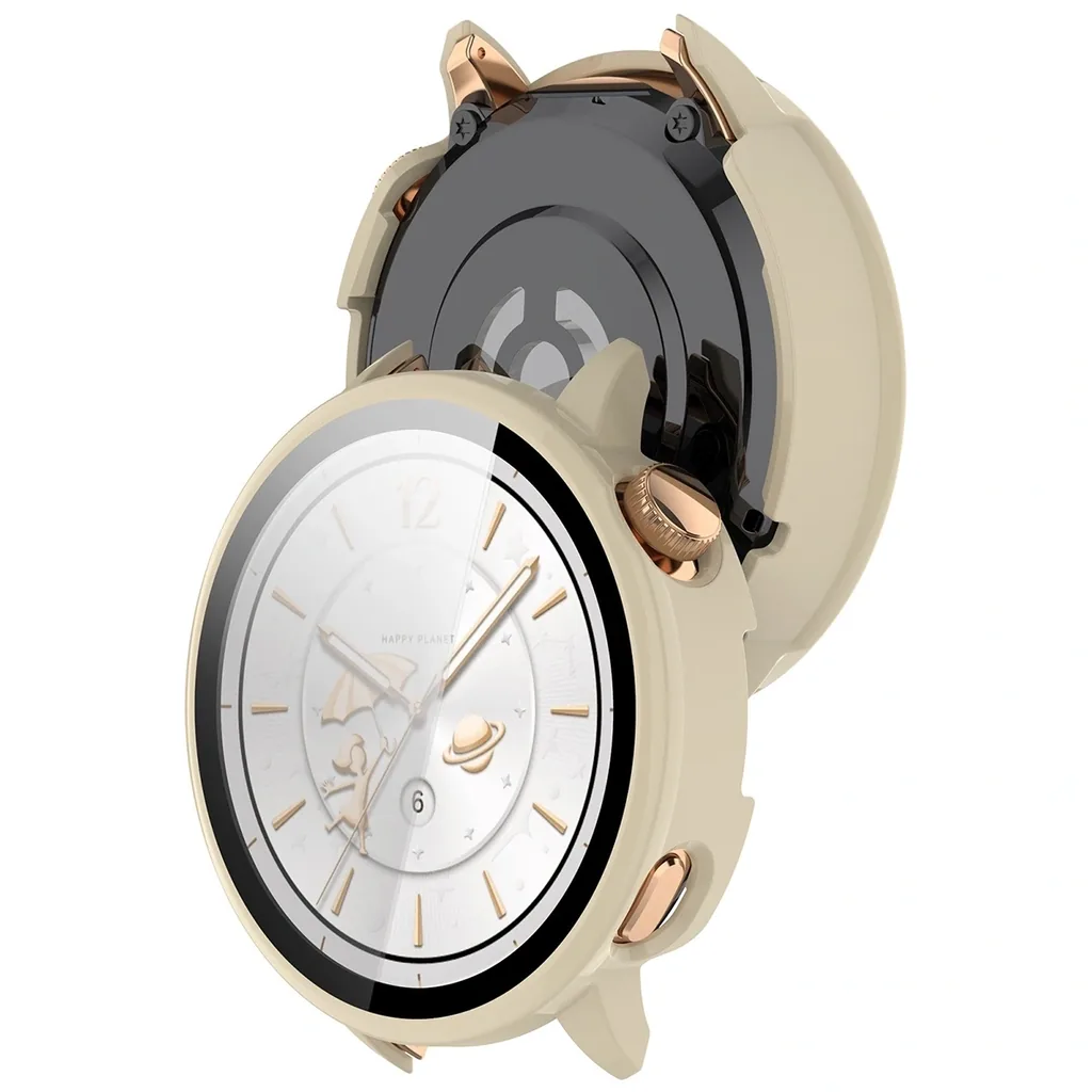 Kryt Bizon Case+Glass Watch Case with Glass for OnePlus Watch 3 43mm beige