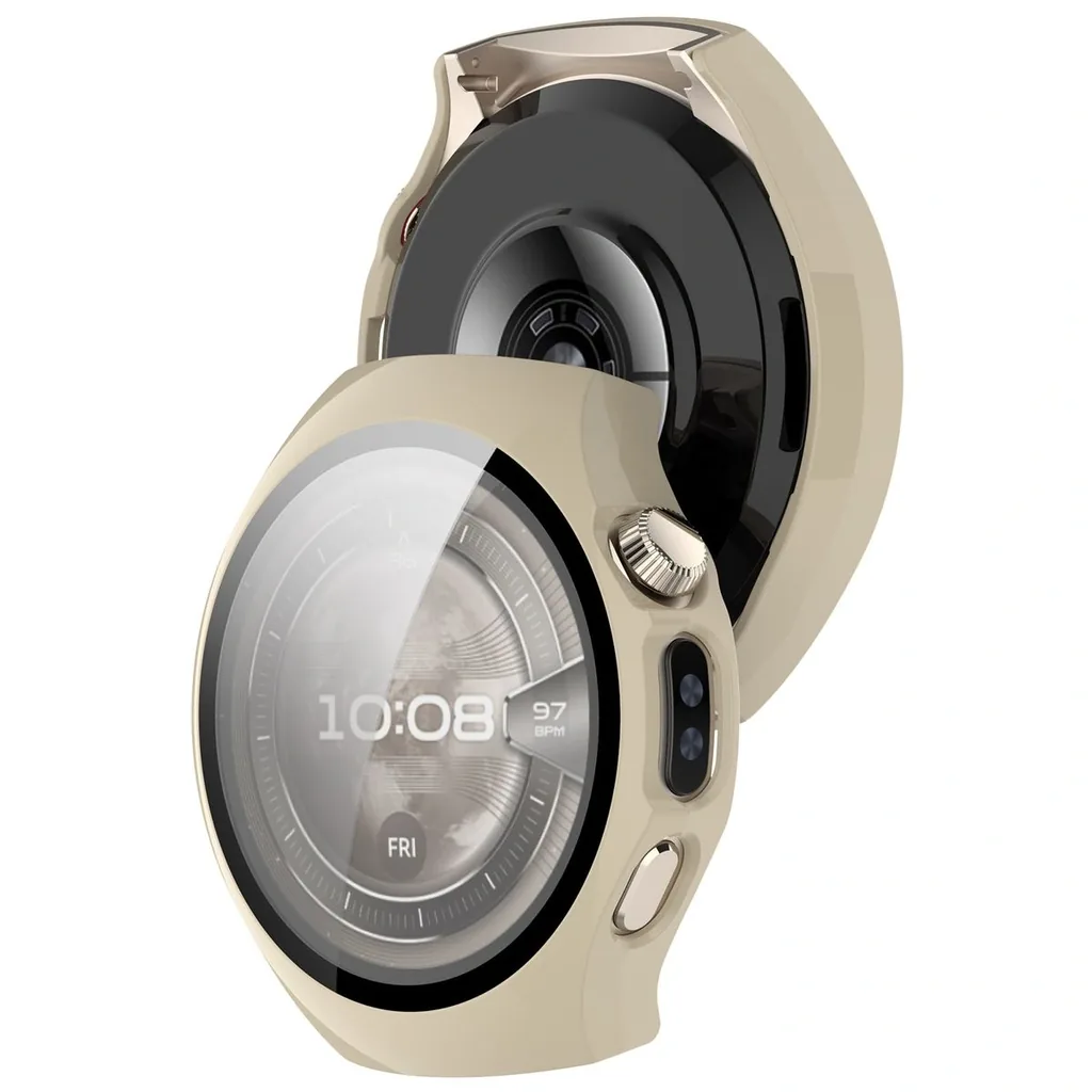 Kryt Bizon Case+Glass Watch Huawei Watch 5 46mm beige
