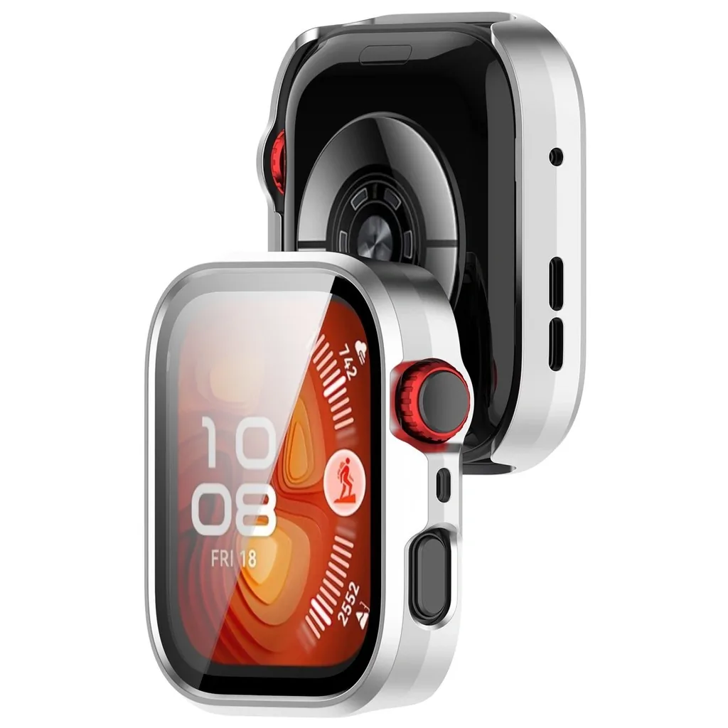 Kryt Bizon Case+Glass Watch Huawei Watch Fit 4 Pro satin silver