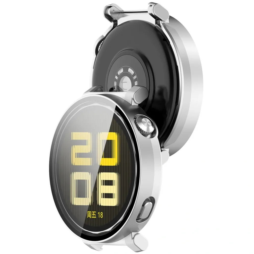 Kryt Bizon Case+Glass Watch Huawei Watch GT 5 Pro 42 mm silver satin