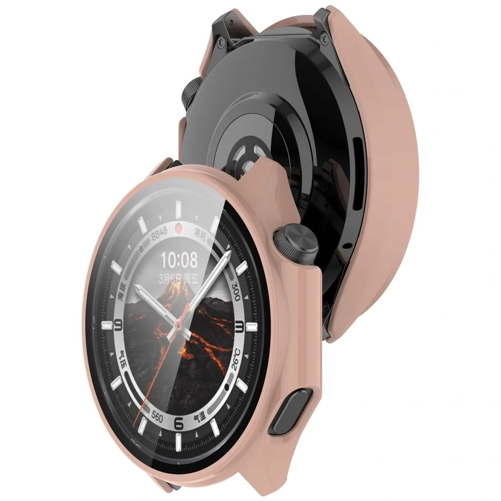 Kryt Bizon Case+Glass Watch OnePlus Watch 3 / Oppo Watch X2 pink