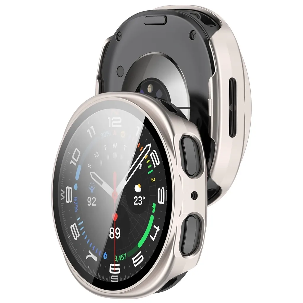 Kryt Bizon Case+Glass Watch Samsung Galaxy Watch 8 40mm champagne