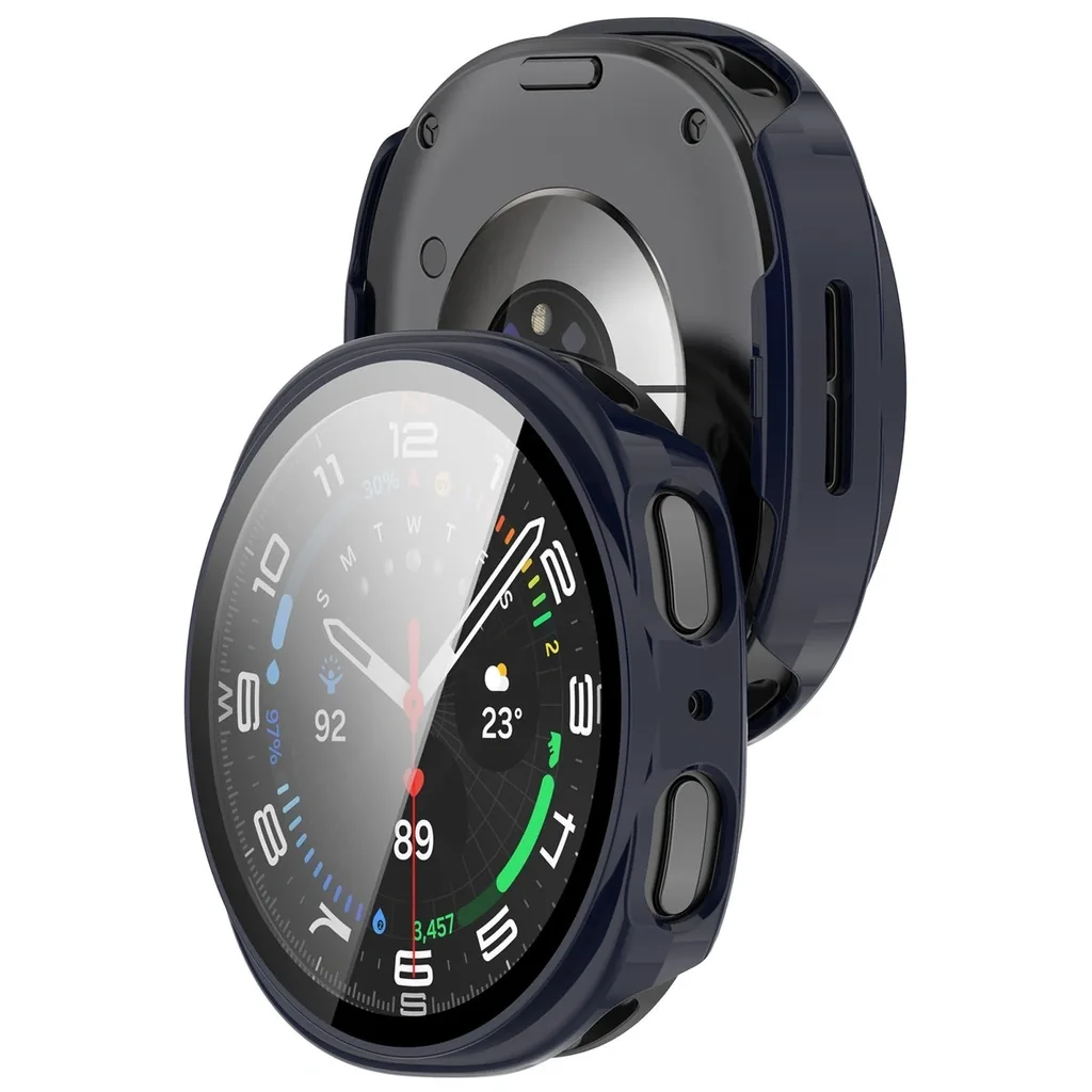 Kryt Bizon Case+Glass Watch Samsung Galaxy Watch 8 44mm blue