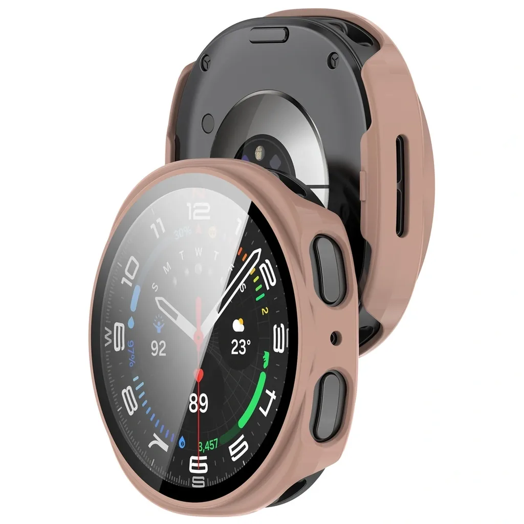 Kryt Bizon Case+Glass Watch Samsung Galaxy Watch 8 44mm pink