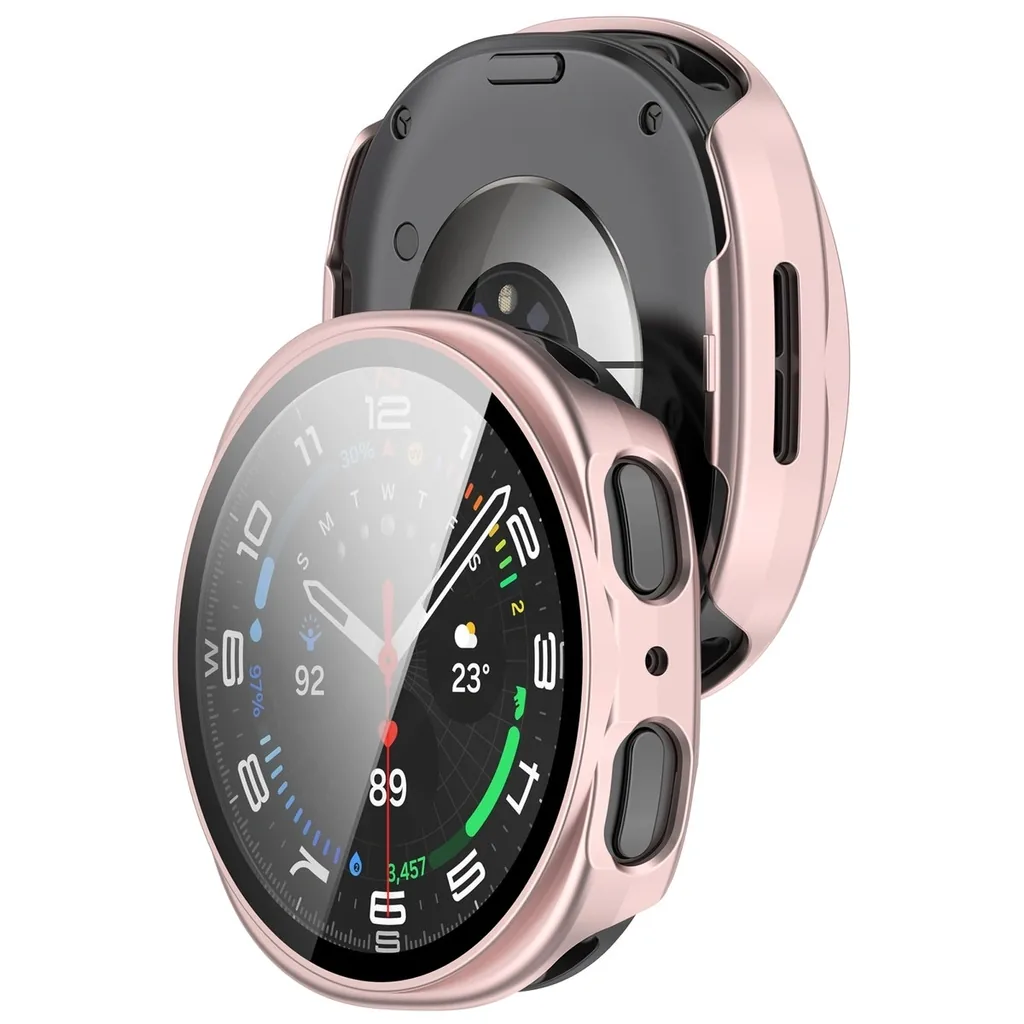 Kryt Bizon Case+Glass Watch Samsung Galaxy Watch 8 44mm satin pink