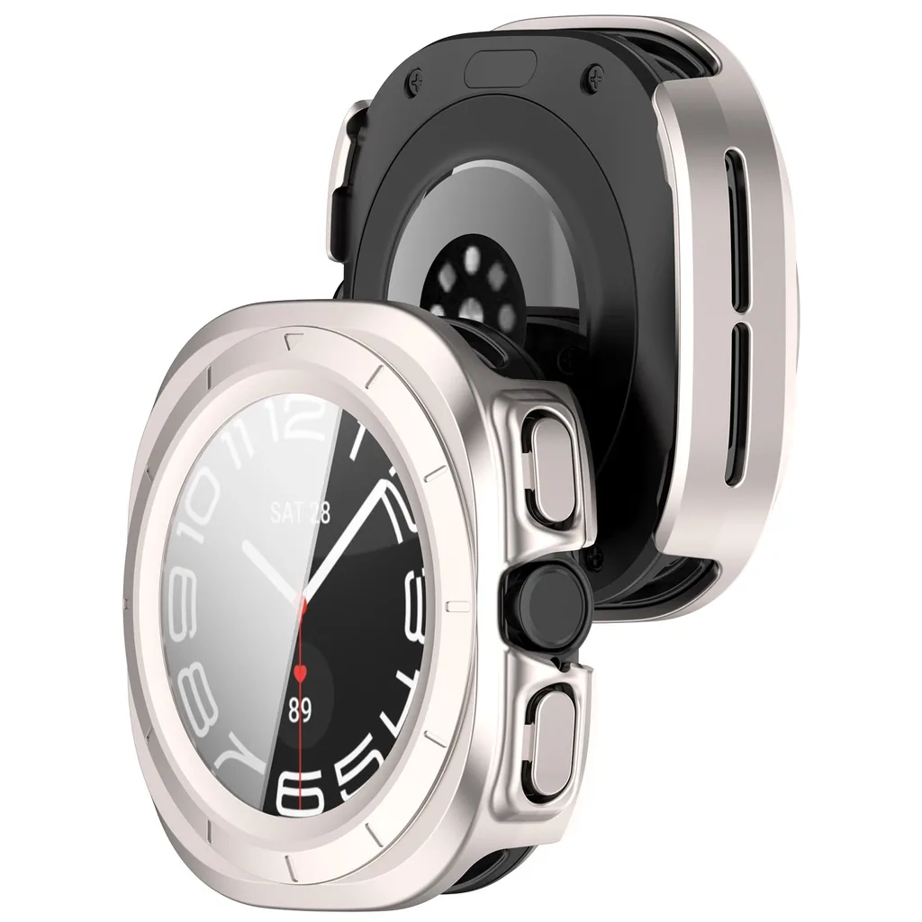 Kryt Bizon Case+Glass Watch Samsung Galaxy Watch Ultra 47 mm satin champagne