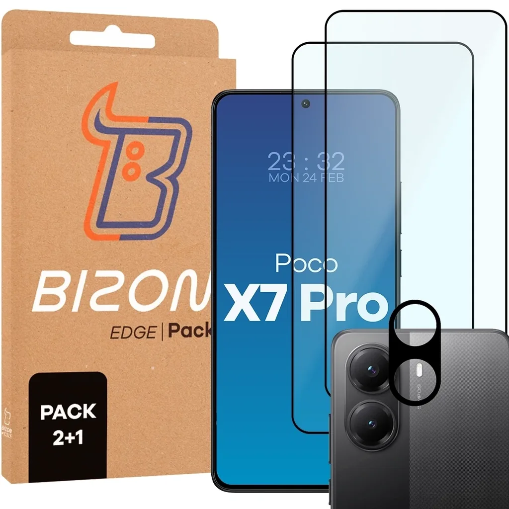 Kryt Bizon Edge 2 Pack 2x tempered glass + lens protection Xiaomi POCO X7 Pro