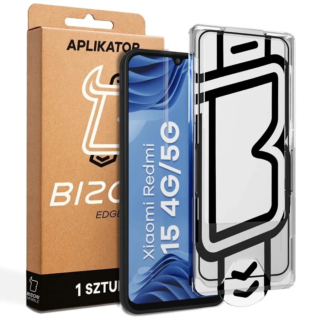 Ochranné sklo Bizon Glass Aplikator Edge Xiaomi Redmi 15 4G / 5G