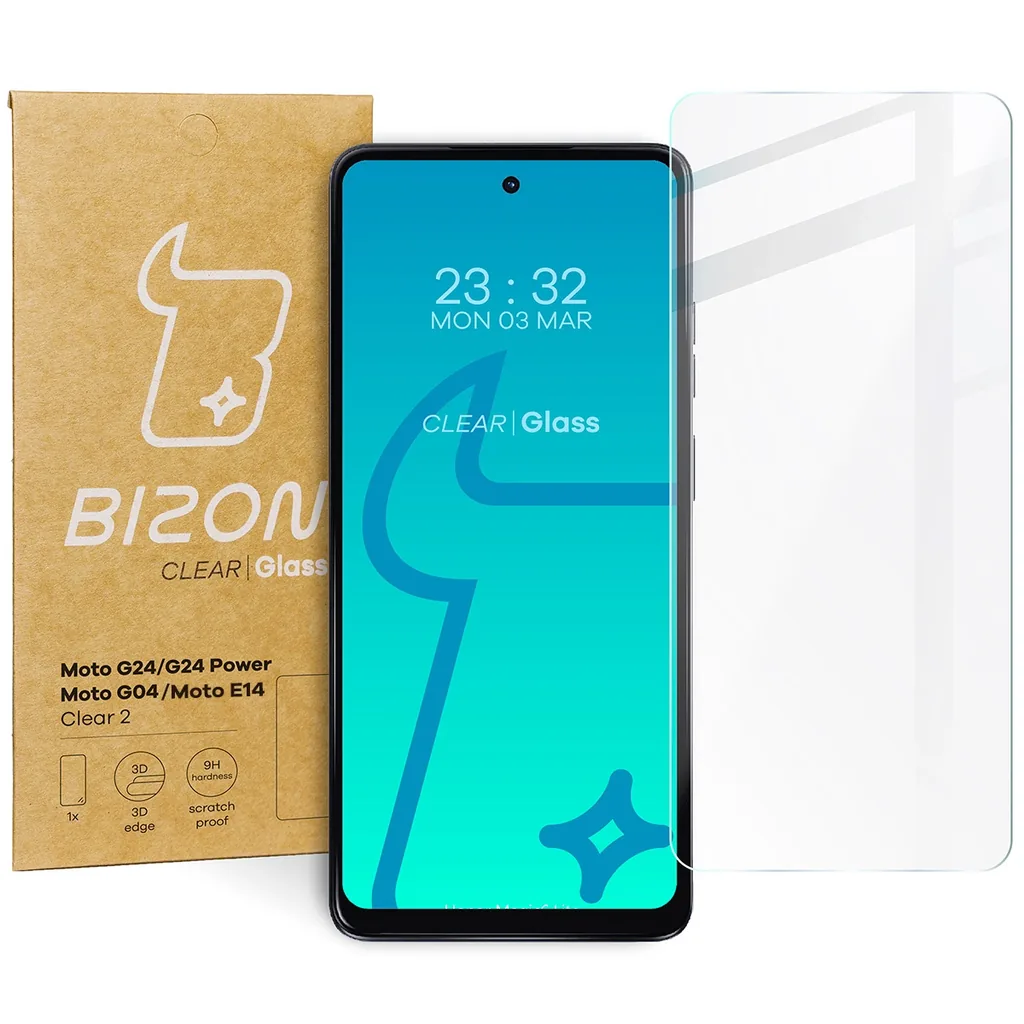 Ochranné sklo Bizon Glass Clear 2 Motorola Moto G04/G24/G24 Power/E14