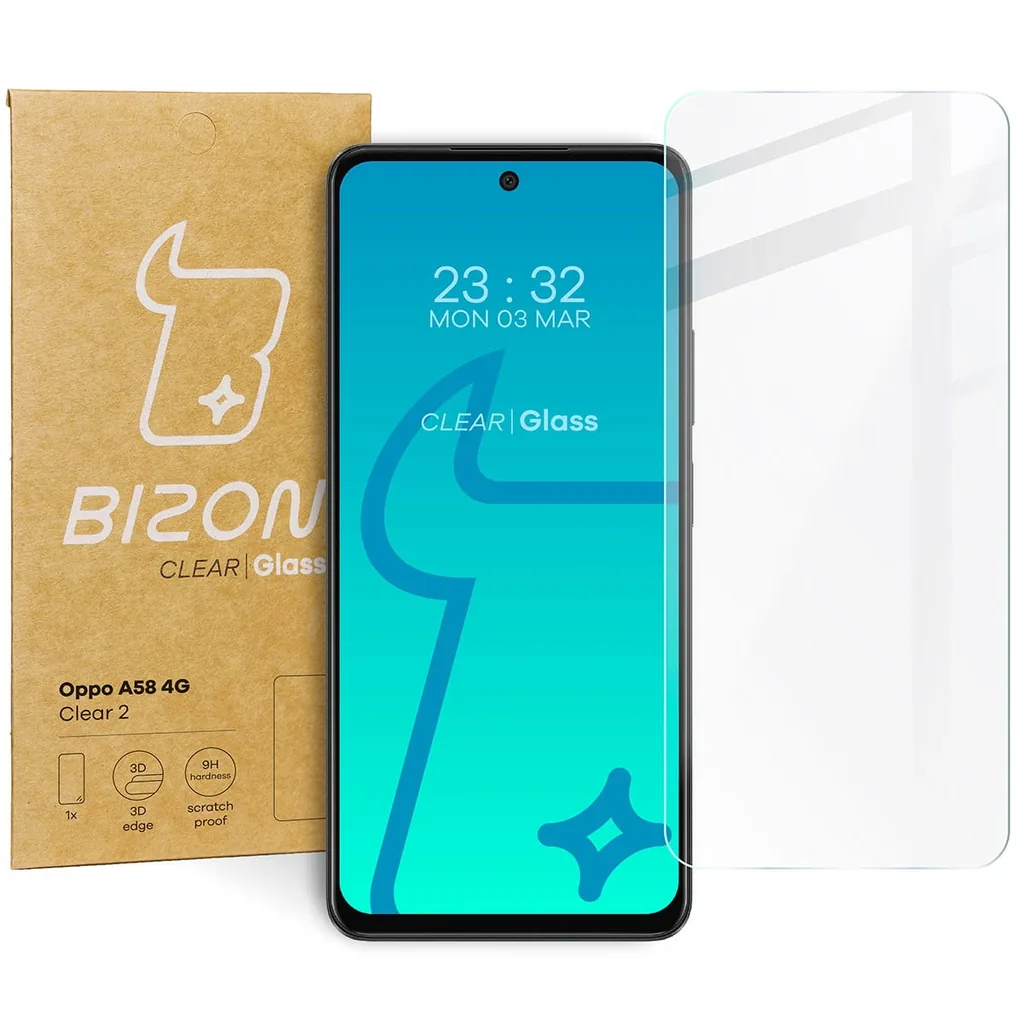 Ochranné sklo Bizon Glass Clear 2 Oppo A58 4G