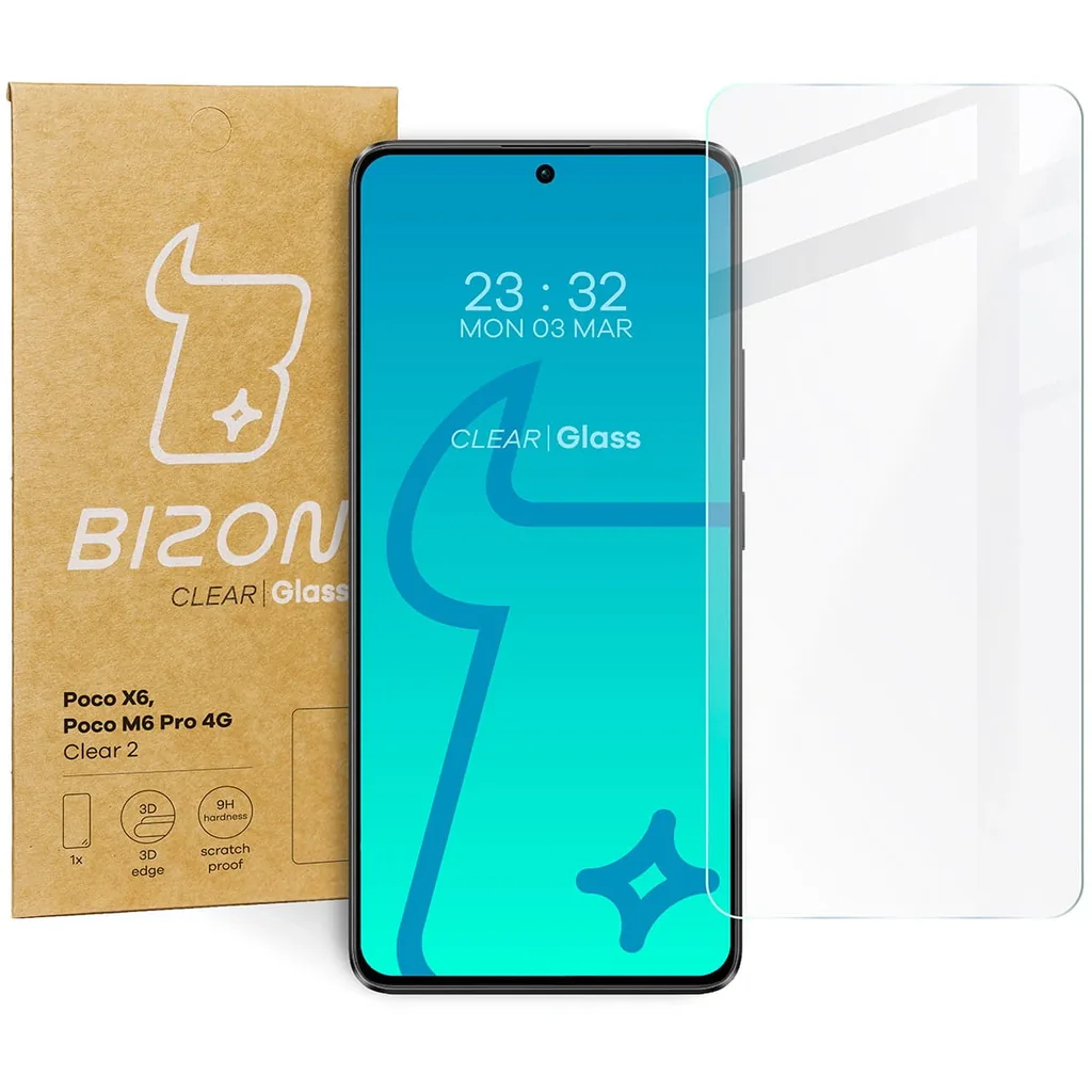Ochranné sklo Bizon Glass Clear 2 Poco X6 / Poco M6 Pro 4G / Redmi Note 13 5G / Redmi Note 13 Pro 4G / LTE / 14S/5G