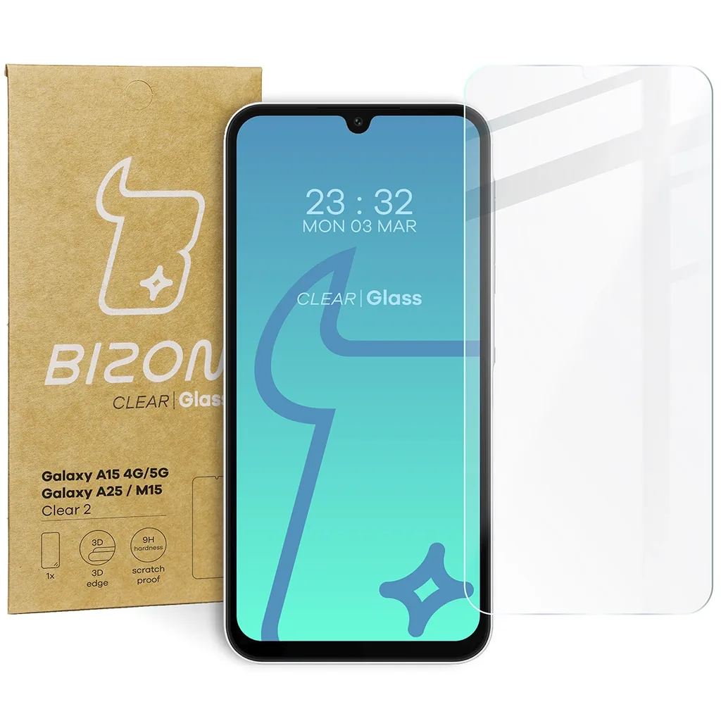 Ochranné sklo Bizon Glass Clear 2 Samsung Galaxy A15 4G/5G Samsung Galaxy A25 5G/M15 5G