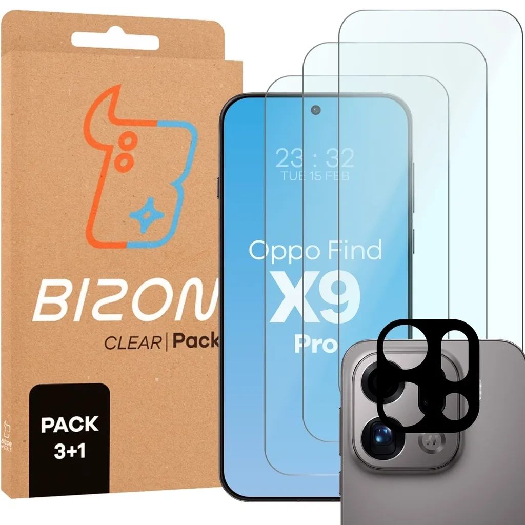 Ochranné sklo Bizon Glass Clear Pack Oppo Find X9 Pro
