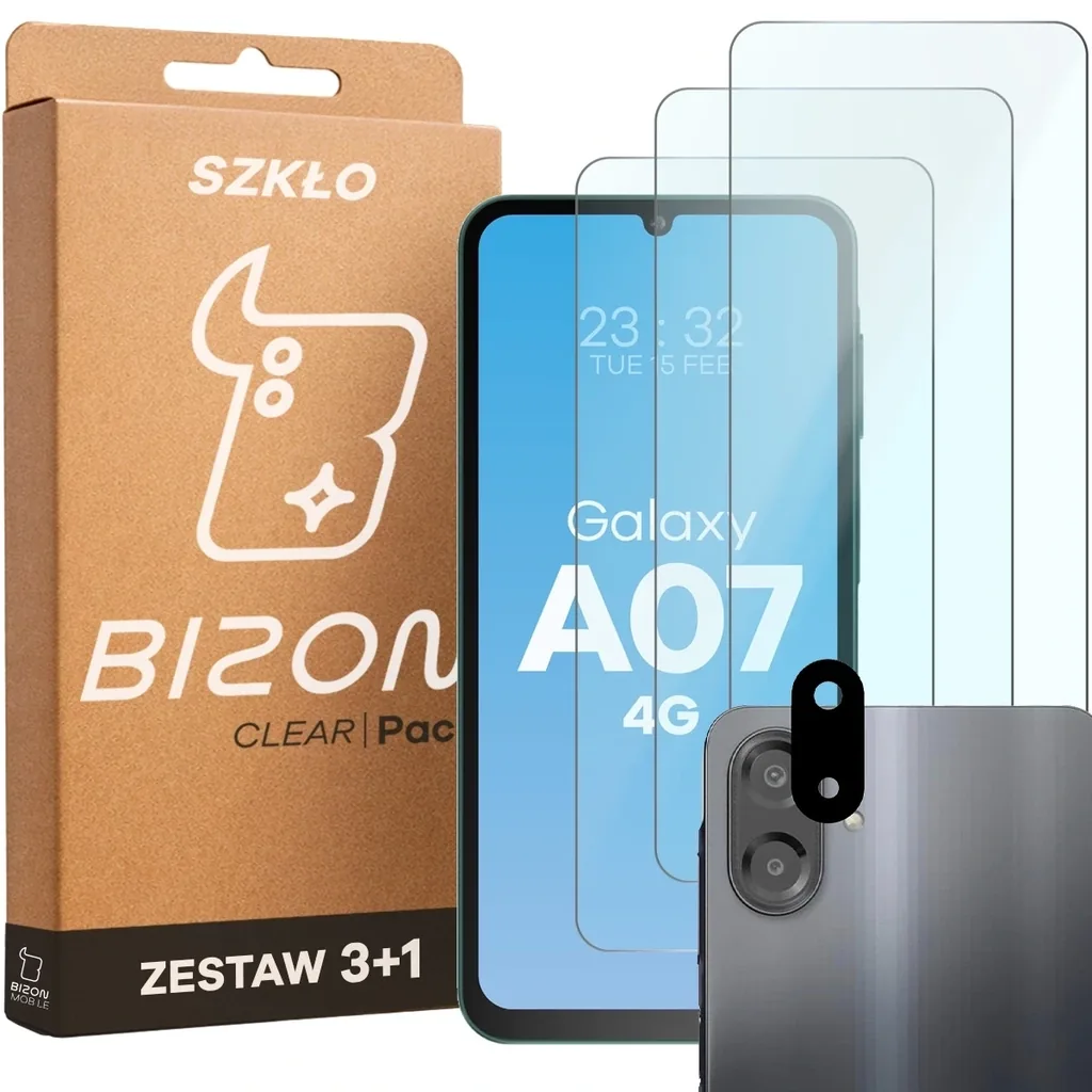 Ochranné sklo Bizon Glass Clear Pack Samsung Galaxy A07 4G