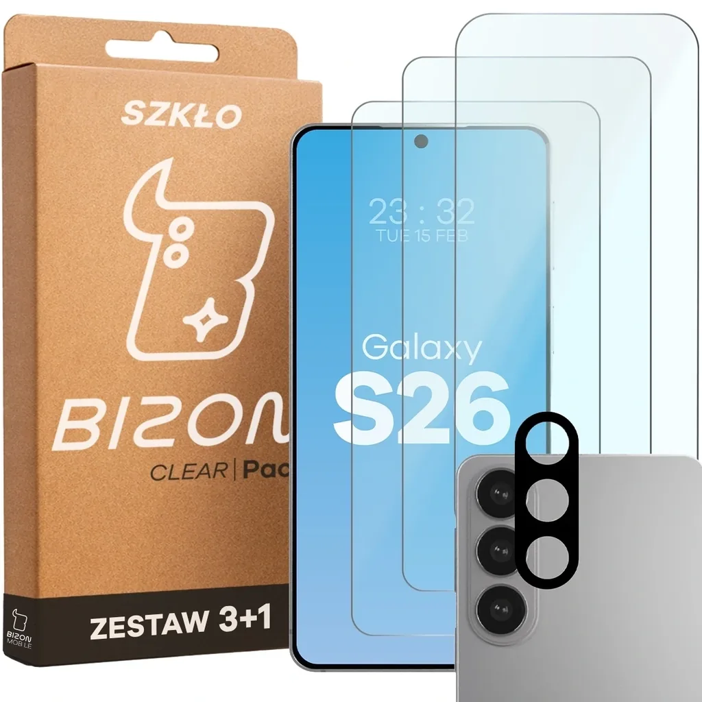 Ochranné sklo Bizon Glass Clear Pack Samsung Galaxy S26