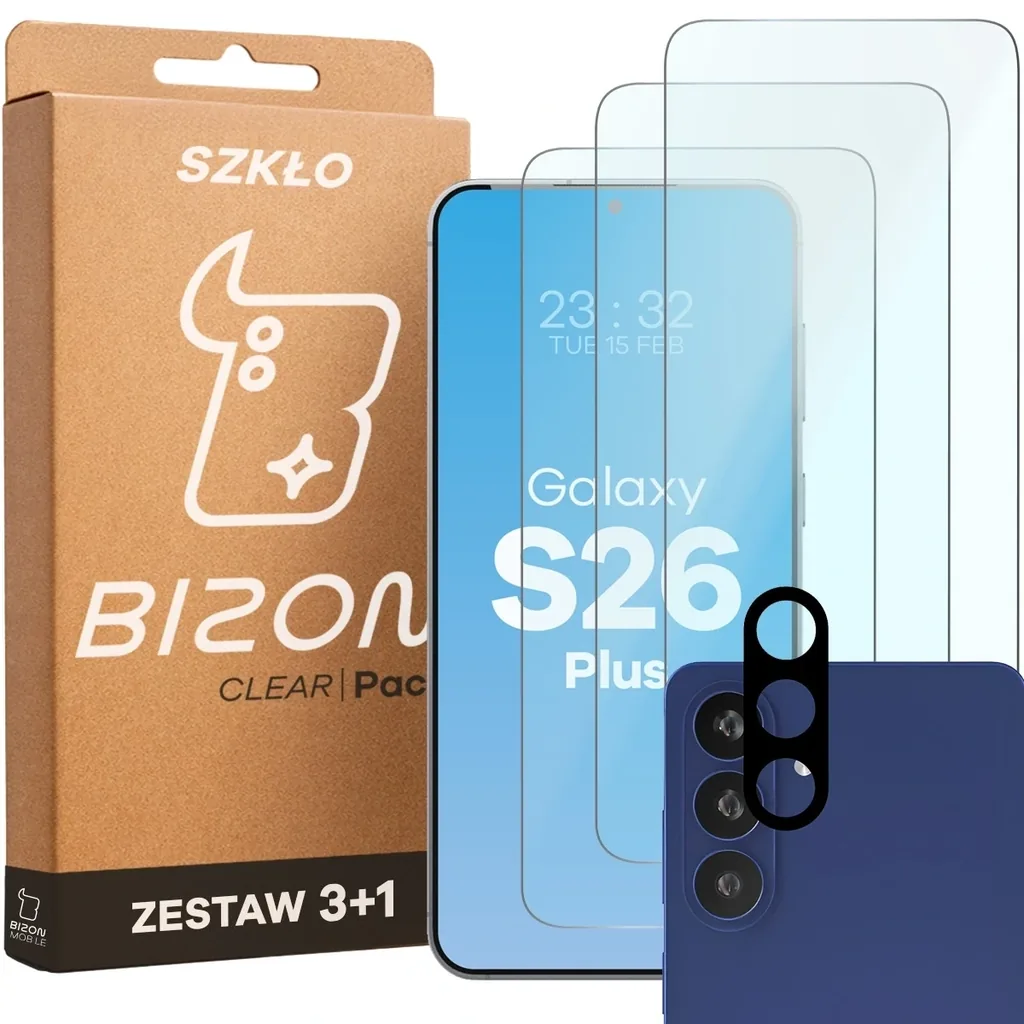 Ochranné sklo Bizon Glass Clear Pack Samsung Galaxy S26+ Plus