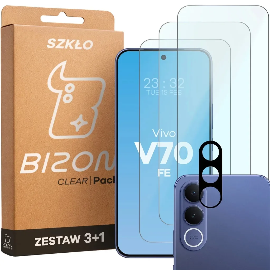 Ochranné sklo Bizon Glass Clear Pack Vivo V70 FE 5G