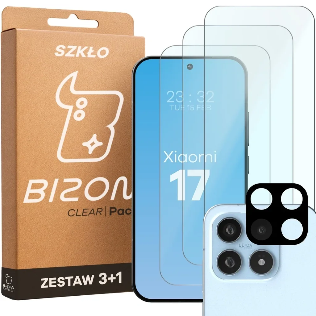 Ochranné sklo Bizon Glass Clear Pack Xiaomi 17