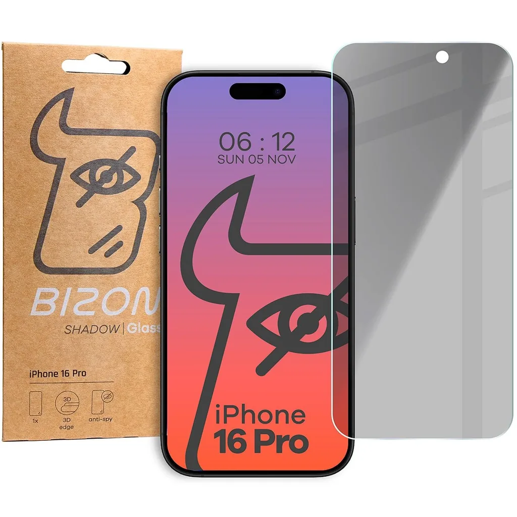 Ochranné sklo Bizon Glass Clear Shadow Apple iPhone 16 Pro tinted