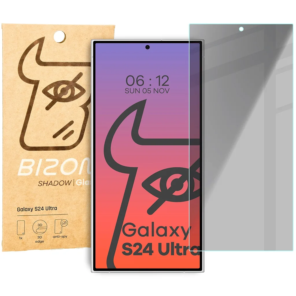 Ochranné sklo Bizon Glass Clear Shadow Samsung Galaxy S24 Ultra tinted