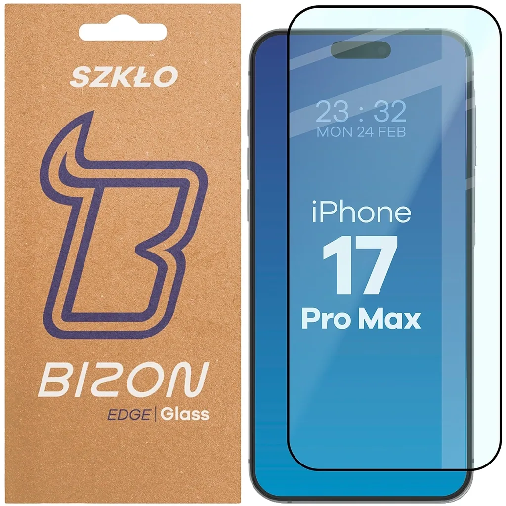 Ochranné sklo Bizon Glass Edge 2 Apple iPhone 17 Pro Max black frame