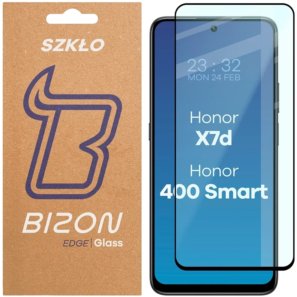 Ochranné sklo Bizon Glass Edge 2 Honor X7d / Honor 400 Smart black frame
