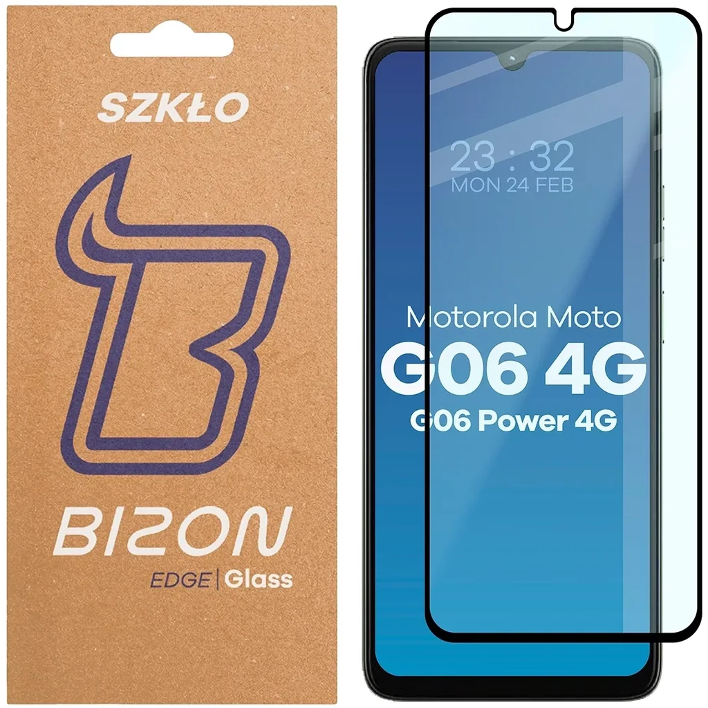Ochranné sklo Bizon Glass Edge 2 Motorola Moto G06 4G / G06 Power 4G black frame