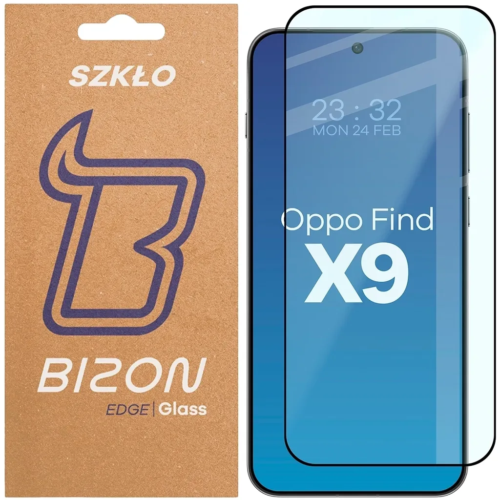 Ochranné sklo Bizon Glass Edge 2 Oppo Find X9 black frame