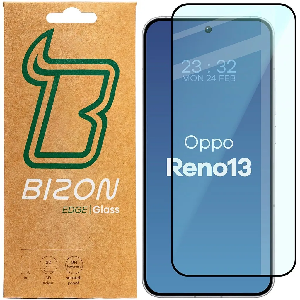 Ochranné sklo Bizon Glass Edge 2 Oppo Reno13 black frame