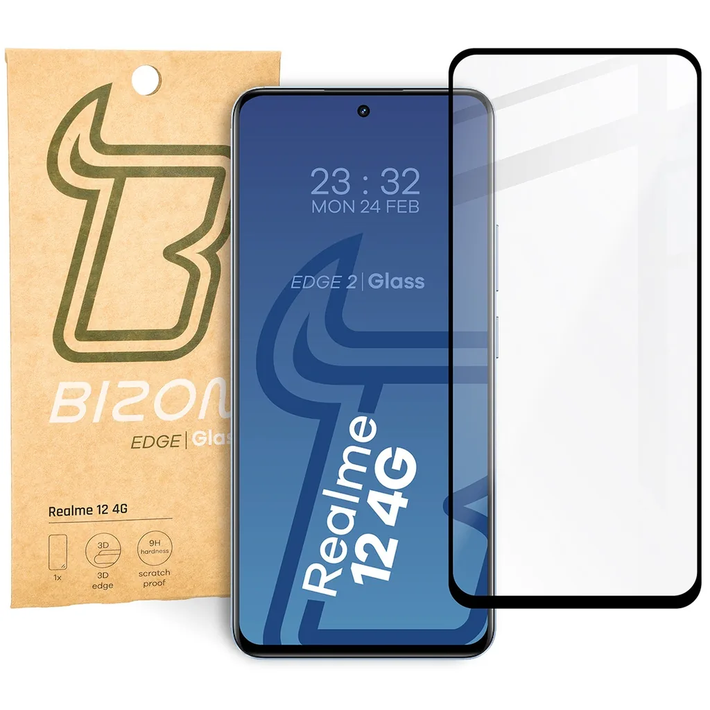 Ochranné sklo Bizon Glass Edge 2 Realme 12 4G black