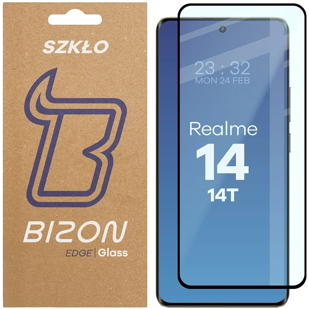Ochranné sklo Bizon Glass Edge 2 Realme 14 5G / 14T 5G black frame