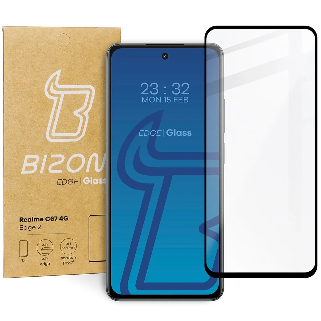 Ochranné sklo Bizon Glass Edge 2 Realme C67 4G