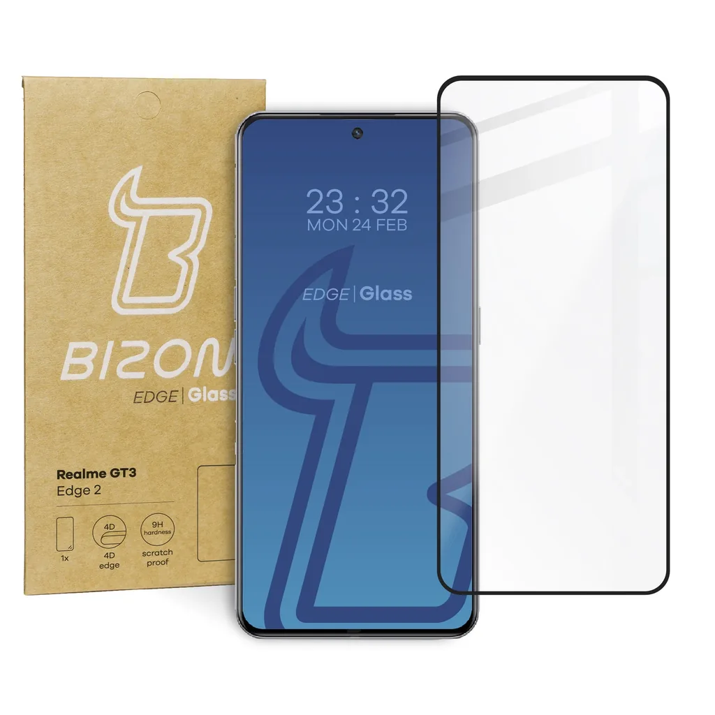 Ochranné sklo Bizon Glass Edge 2 Realme GT3 black