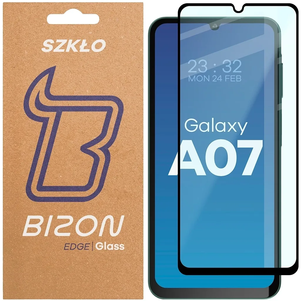 Ochranné sklo Bizon Glass Edge 2 Samsung Galaxy A07 4G / 5G black frame