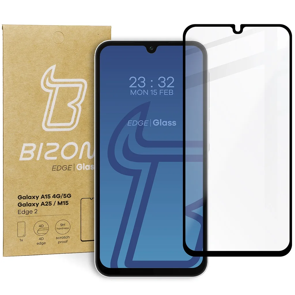 Ochranné sklo Bizon Glass Edge 2 Samsung Galaxy A15 4G/5G Samsung Galaxy A25 5G / M15 5G