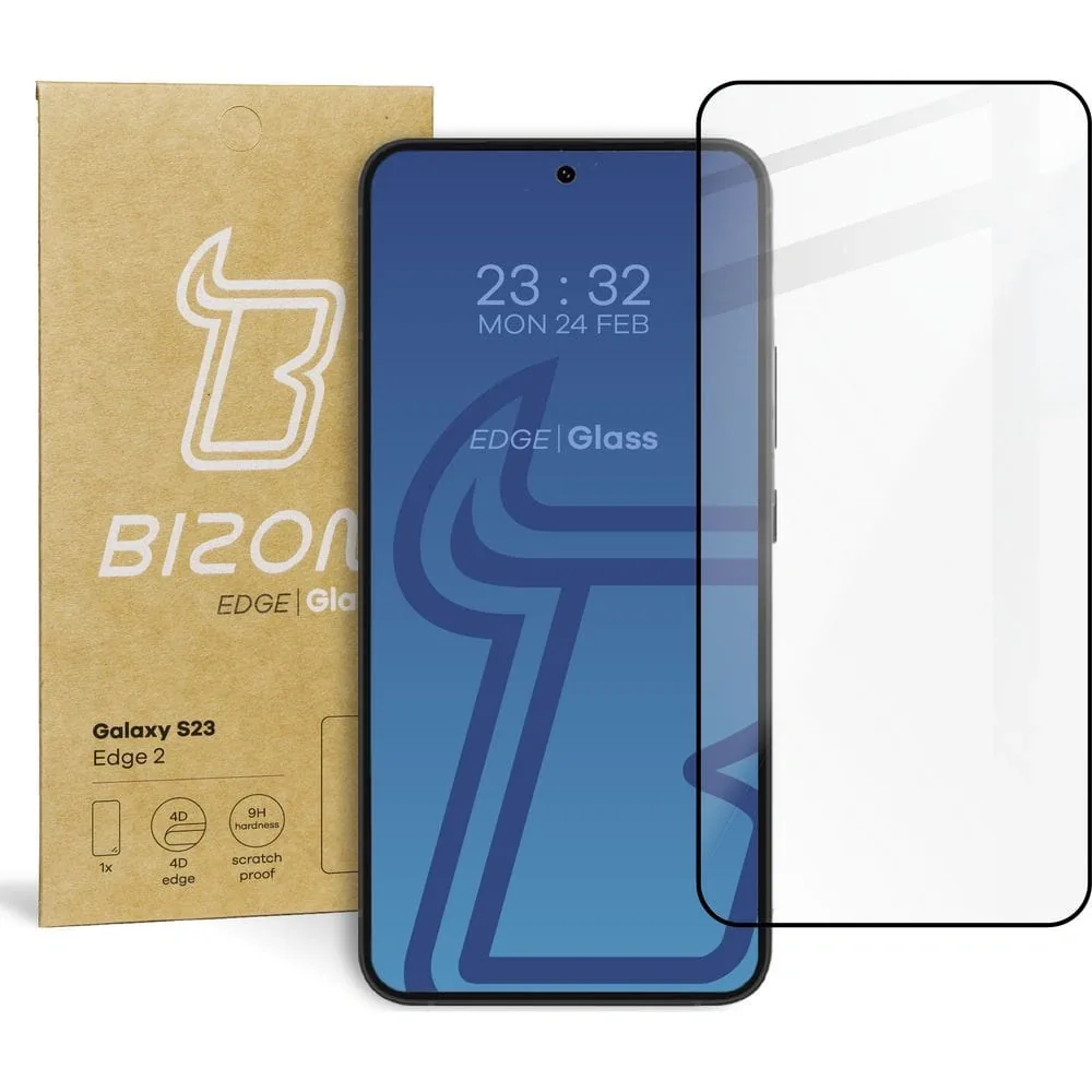 Ochranné sklo Bizon Glass Edge 2 Samsung Galaxy S23 black