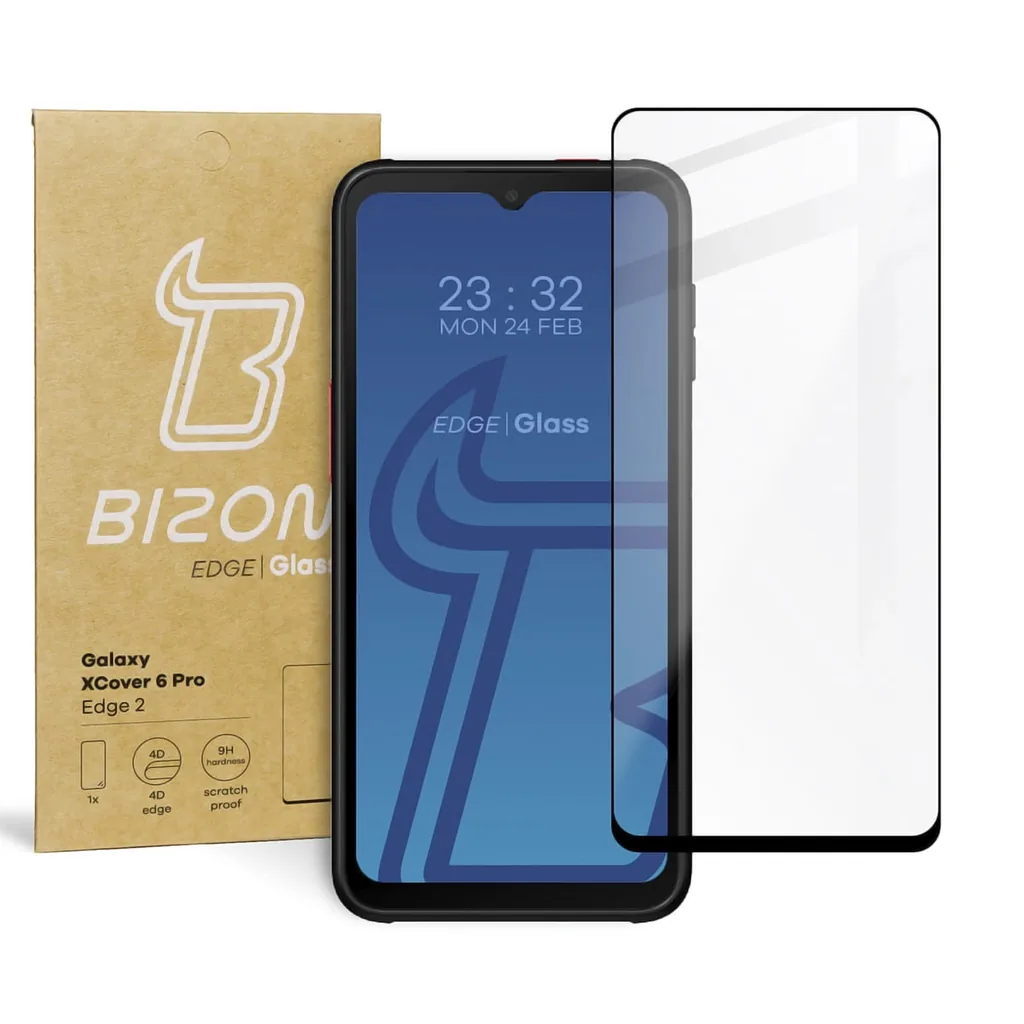 Ochranné sklo Bizon Glass Edge 2 Samsung Galaxy XCover 6 Pro black