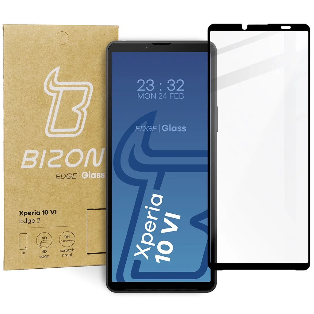 Ochranné sklo Bizon Glass Edge 2 Sony Xperia 10 VI black