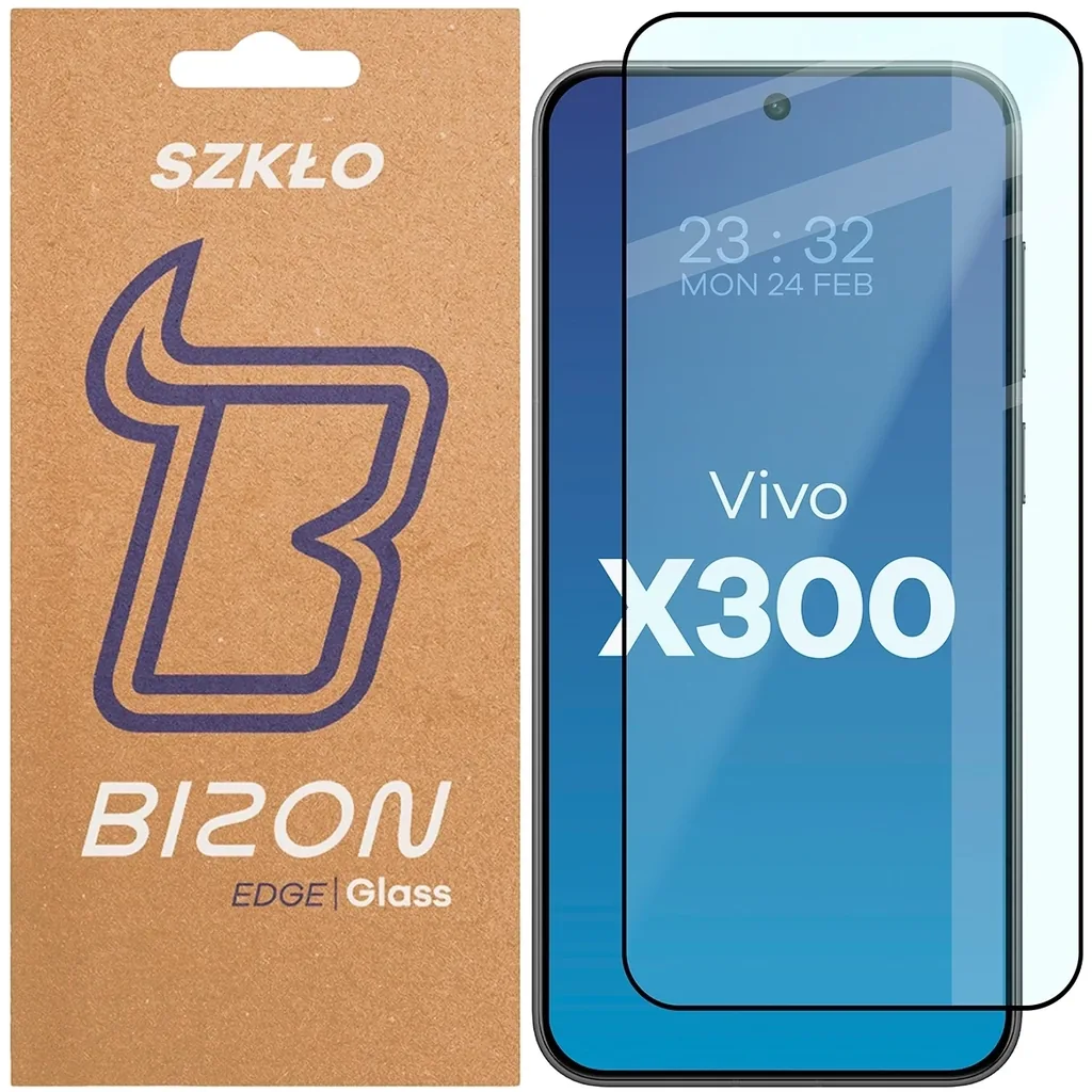 Ochranné sklo Bizon Glass Edge 2 Vivo X300 black frame